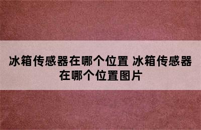 冰箱传感器在哪个位置 冰箱传感器在哪个位置图片